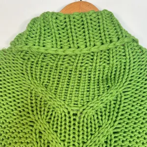 Glamorous Green Chunky Knit Turtleneck Pullover Sweater Womens S thumbnail 5