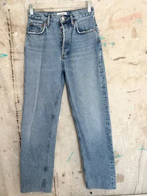 AGOLDE 90s Pinch Waist High Rise Straight Jeans in Navigate thumbnail 2