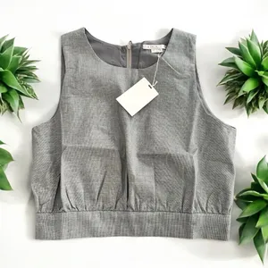 ACHRO NWT Gray Pinstripe Sleeveless Women's Top thumbnail 2
