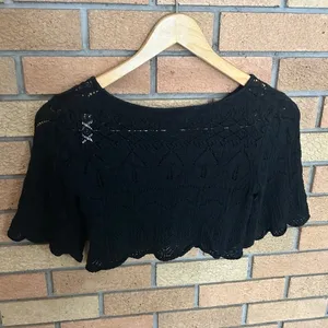 House of Harlow 1960 x REVOLVE Mardee Crop Top in Black Knit Crochet Size XS thumbnail 5