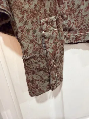 NWOT Free People We The Free Size XS Floral Stripe Henley Top Long Sleeve Boho thumbnail 2