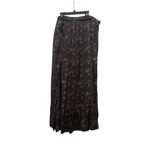 EQL by Kerrits Wild Horse Floral Button Front High Low Maxi Skirt Grey 1X NEW thumbnail 4
