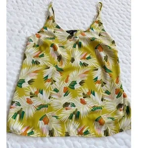 Banana Republic Tropical Feather Print Yellow Tank‎ Top Sleeveless Women S thumbnail 5