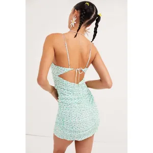 For Love & Lemons Drea Scrunchie Dot Mini Dress Size XS NWT thumbnail 2