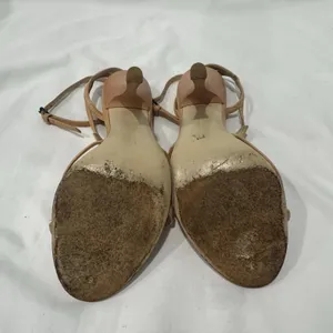 Bottega Veneta Nude Leather Strappy Stiletto Sandals Heels 39 Italy thumbnail 9