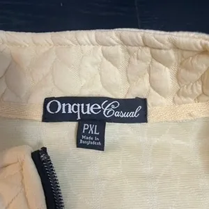 Onque Casual Women Petite XL Yellow Quilted Zip Up Jacket Mock Neck 5042125-4 thumbnail 2