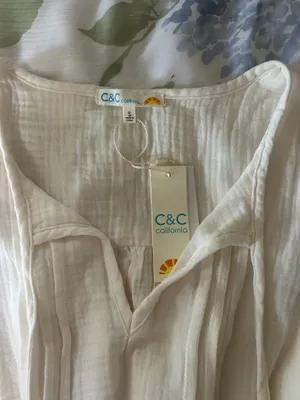 C&C California White Linen Tank Top thumbnail 3