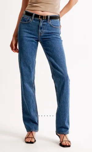 Abercrombie 90s Straight Mid-Rise Jeans Curve Love thumbnail 1