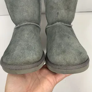 UGG Size 6 Classic Short Boots Australia Gray Suede Leather‎ Sheepskin Women's thumbnail 5