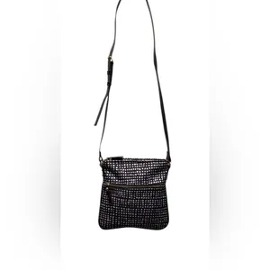Cross body purse Black and white pattern with Gold Plated Hardware thumbnail 4