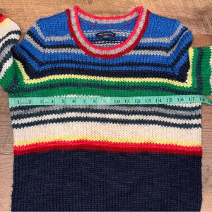 American Eagle Outfitters Colorful Wool-Blend Striped Knit Sweater Grandpa Core thumbnail 10
