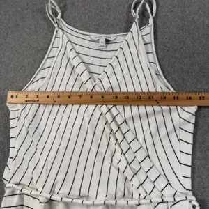 41 Hawthorn Stripe Wrap Dress Womens XXL V-Neck Spaghetti Strap White Black Knit thumbnail 7