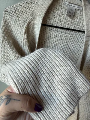American Rag Cream Open Knit Oversized Cardigan Sweater Women’s M/L Cozy Boho thumbnail 4