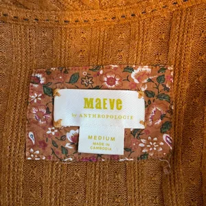 Maeve Anthropologie Women M Orange Rafela Ribbed Hacci Surplice Sweater Boho thumbnail 9