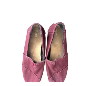 TOMS Alpargata Slip On Sneakers Shoes Size 7.5 Red Maroon Canvas Womens Casual‎ thumbnail 9