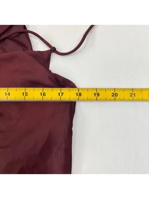 NWOT Farm Rio Ruffled Sleeveless V-Neck Maxi Dress Burgundy Size S thumbnail 15