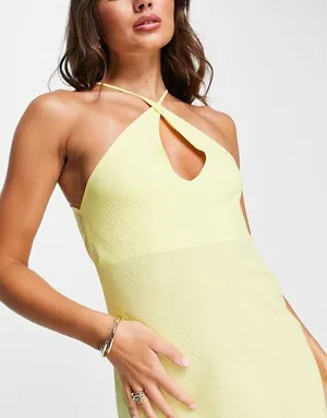 ASOS DESIGN Wrap Neck Maxi Dress with Thigh Split. Size 6 thumbnail 3