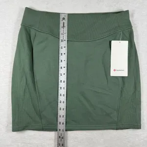 lululemon Scuba High-Rise Mini Skirt Grey Eucalyptus Green LW8ALSS Size L‎ NEW thumbnail 4