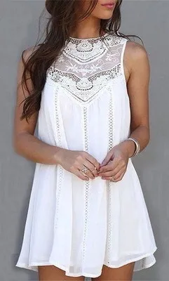 White Embroidered Mini Dress thumbnail 2