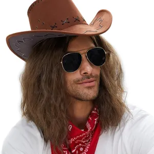 NWT STfantasy Men’s Long Wavy Brown Rocker Wig 80s 90s‎ Cosplay Costume thumbnail 2