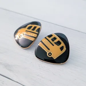 Vintage Stud Earrings - Large School Bus Teacher Bus Driver Theme Educator thumbnail 2