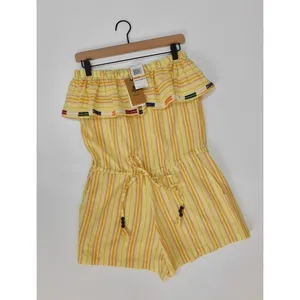 NWT!! KOPAL Rinku Romper Embroidered Ruffle Off‎ Shoulder Vacation Boho Small thumbnail 2