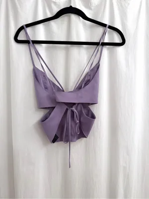 Urban Outfitters Lilac Satin Corset Top with Double Straps thumbnail 2