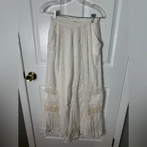 Free People Bali Alana Top & Pant Set in White XS thumbnail 9