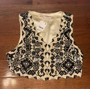 Free People NWT bohemian Marigold Embroidered Embellished Vest thumbnail 8