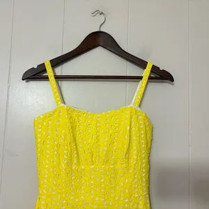 Lilly Pulitzer Blossom Eyelet Dress Pineapple Juice Yellow Sundress Size 0 thumbnail 5