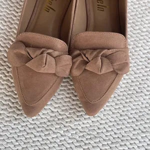 SheIn Pointed Toe Bow Loafers - Mauve/Tan Suede Style - Size 7.5 thumbnail 6