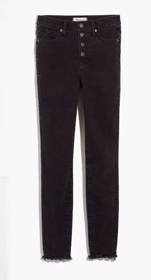 Madewell • 10" High-Rise Skinny Jeans in Berkeley Black: Button-Through Edition thumbnail 1