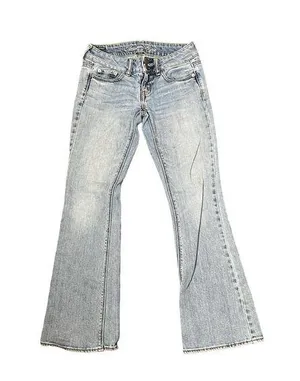 American Eagle Artist Stretch Flare Jeans Women Sz.0 Low-Rise Light Wash Denim thumbnail 1