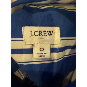 J Crew Amelia Shirt Dress Women 0 Blue White Striped Ruffle Hem Preppy Nautical thumbnail 11