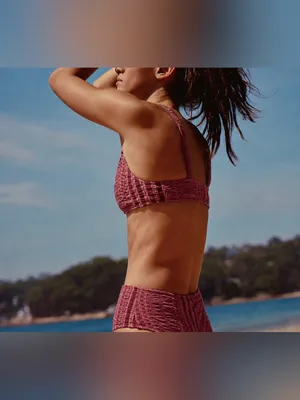 NWT Free People Seea Brasilia Bikini Top - Ripa brown red motif - medium thumbnail 3
