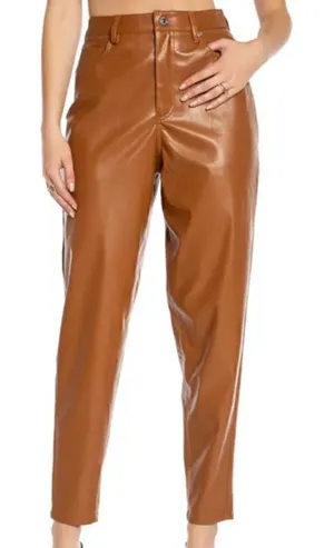 JUICY COUTURE Rodeo Barrel Fit High Waist Faux Leather Pants, Camel Size 27 NWOT thumbnail 1