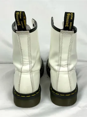 Dr. Martens 1460 8-Eye White Smooth Leather Lace Up Boot Combat Women’s Size 7 thumbnail 7