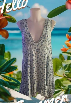 Free People LET IT HAPPEN PLUNGE NECK MINIDRESS IN MINT COMBO thumbnail 2