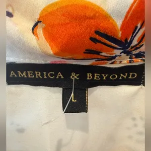 America and Beyond Jaguar Floral Silk Blend Jumpsuit Boho Resort Vacation Large thumbnail 8