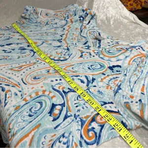 Chico's paisley v-neck tee t-shirt womens Size 3 (XL) blue short sleeve beach thumbnail 9