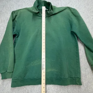 Private Line Quarter Zip Sweatshirt Womens M Green Vintage Distressed Streetwear thumbnail 10