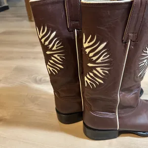 Bye Mexicana Boots Brown 8.5 Women Sun Inlay Western Cowboy Leather Boots 39 thumbnail 7