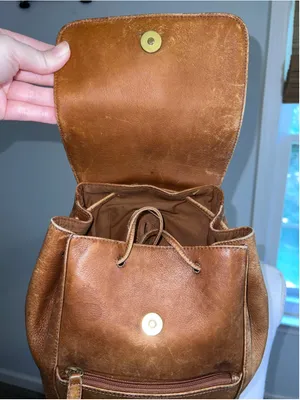 Women's Stone Mountain Brown Leather Backpack One Size thumbnail 3