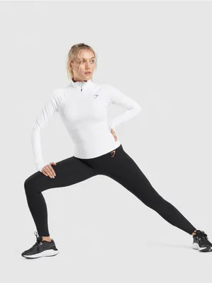 Gymshark White Quarter-Zip Pullover PULSE 1/4 ZIP thumbnail 4