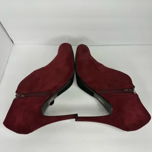 Call it Spring Womens size 9 Vegan Suede Heel Booties Ruffle Shoes Red 4 inch thumbnail 9