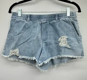 Aerie Distressed with Floral Lace Exposed Pockets Jean Shorts Size Small / 29 thumbnail 1