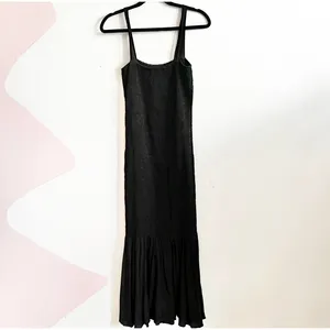 MLM Black Smocked Body Dress‎ Boho Cottagecore Prairie Minimalist Medium thumbnail 2