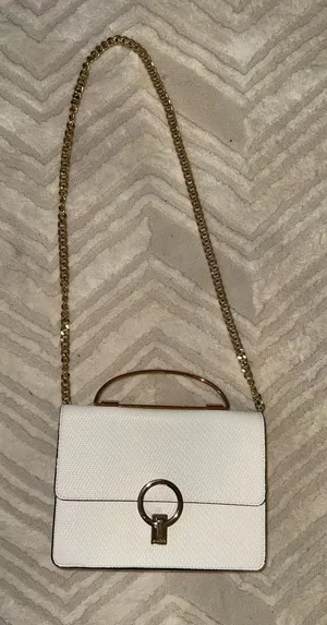 Aldo White Textured Crossbody Bag Crossbody Bag with Gold thumbnail 1