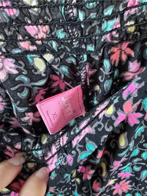 Jenni Sleepwear Floral Black Elastic-Waist Women’s Shorts XL thumbnail 3
