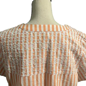 Tyler Boe Wmns Orange White Stripe Linen Blend Claudia Dress Sz M Casual Beachy thumbnail 4